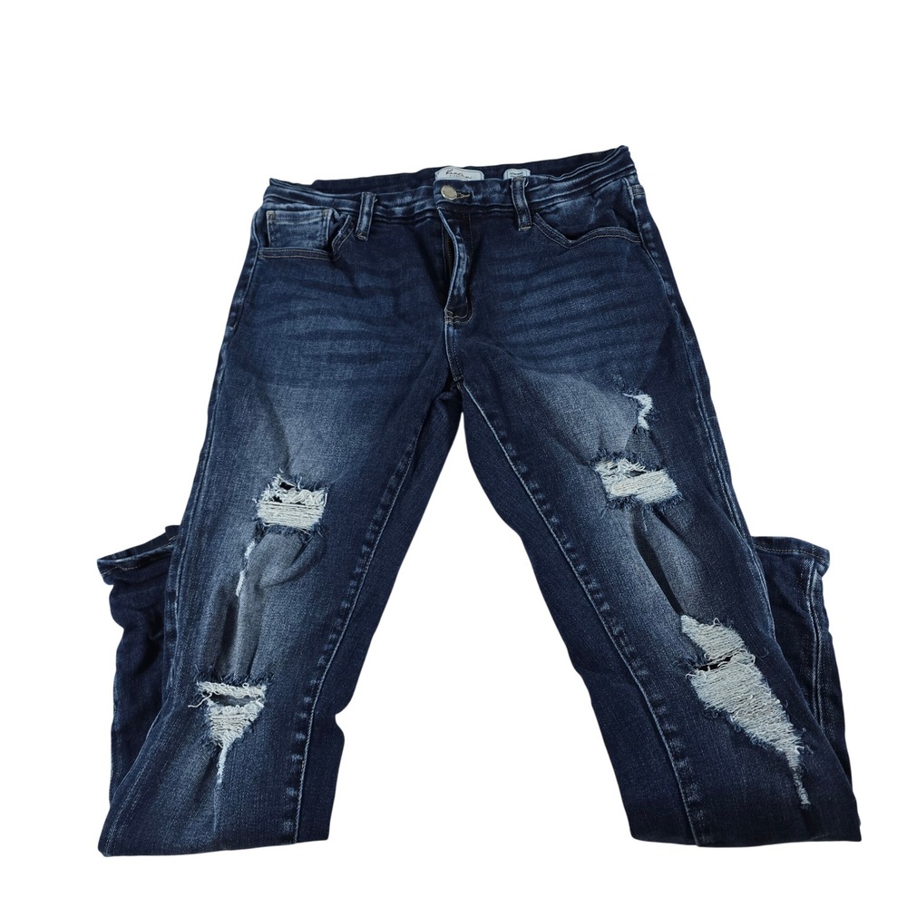 KanCan Signature Low Rise Ankle Skinny Distressed Jeans VBK1902A Dark Wash 30